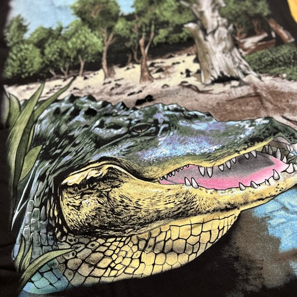 Brand New Vintage Single Stitch 90's Big Print Crocodile Graphic Tee - Picture 5 of 8